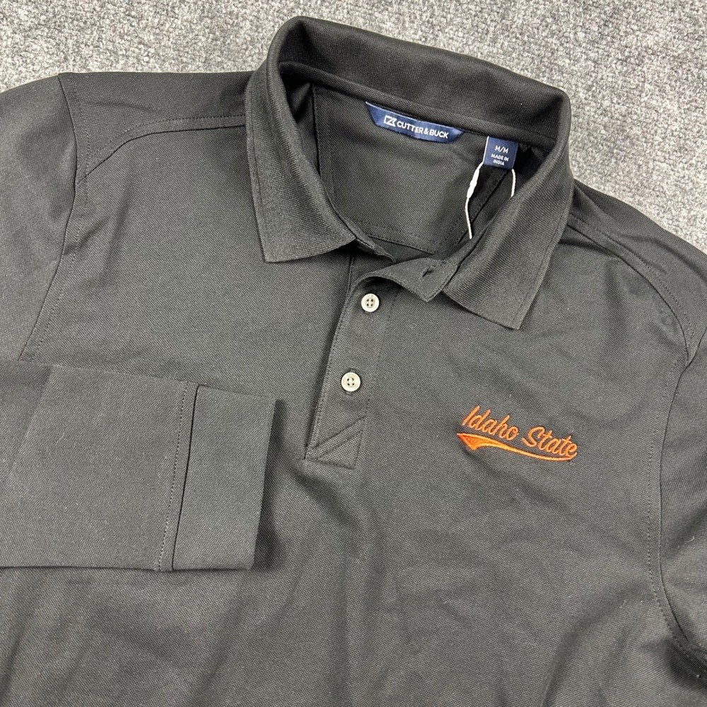 Cutter & Buck Polo Mens M Black Idaho‎ State Long Sleeve DryTec NCAA NWT